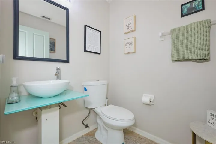 powder room across from office on 1st floor