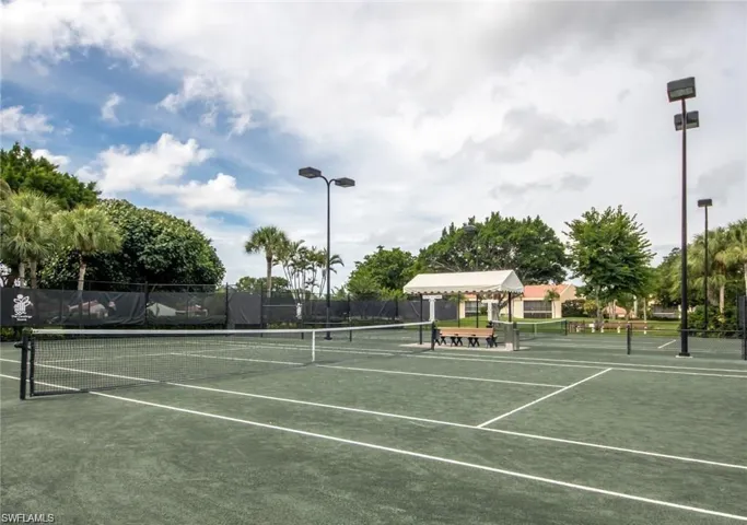 View of tennis court