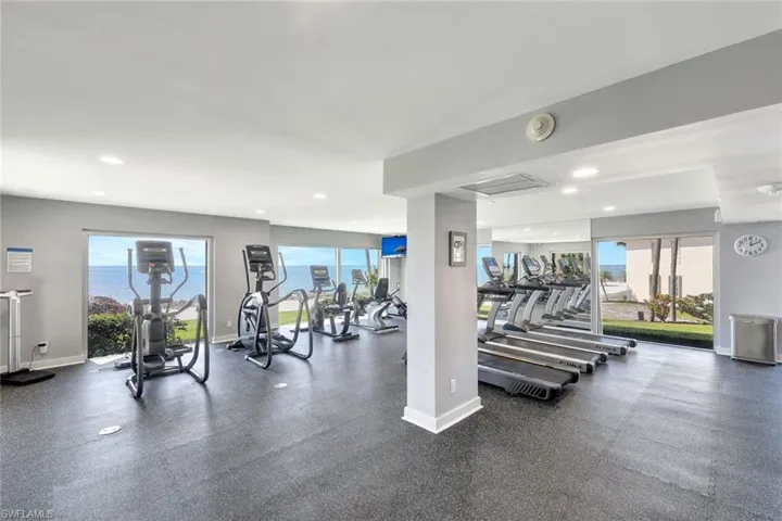 Workout area featuring a healthy amount of sunlight