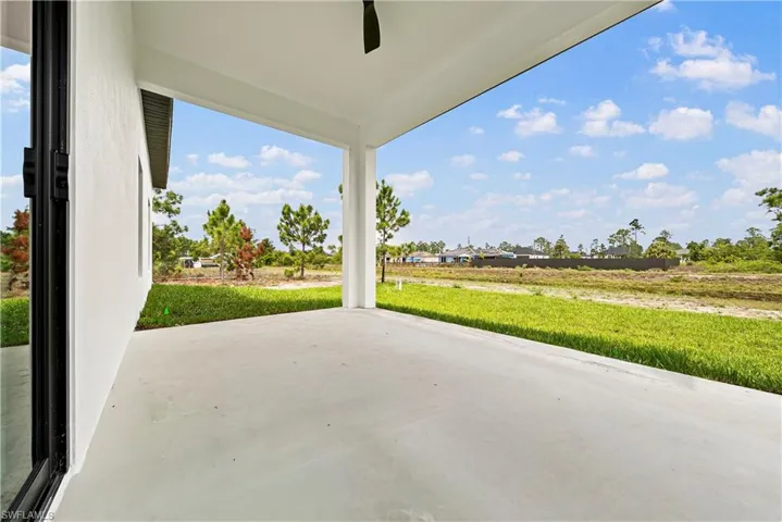 View of patio / terrace with a ceiling fan
