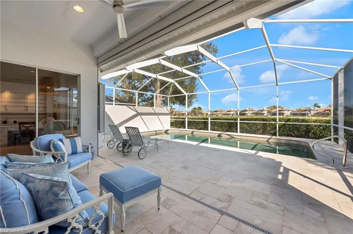 Covered, screened lanai with Eastern exposure and electric hurricane shutter