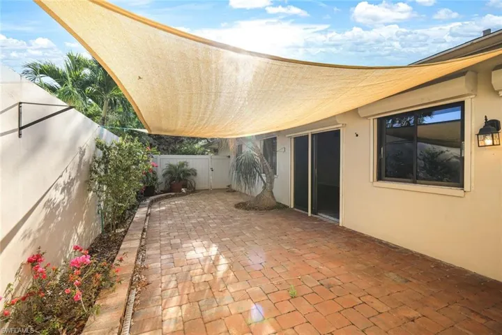 This is a very large private patio area offering plenty of room for a large garden, table with chairs, loungers and more!  Lots and lots of private outdoor living space!