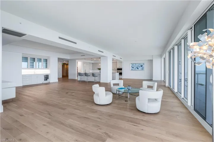 Expansive great room where you can create several intimate spaces for conversation and relaxation.