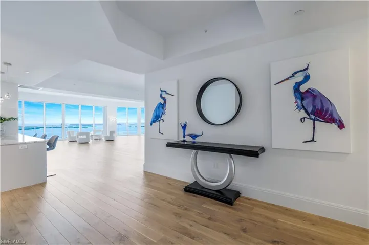 Inviting foyer leads to the great room with breathtaking views.
