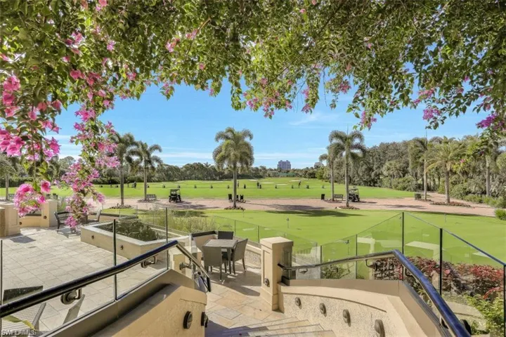 Beautiful view of golf course from the terrace.