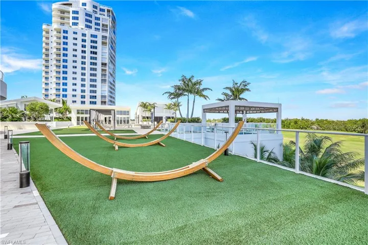 Outdoor lounging and relaxation area.
