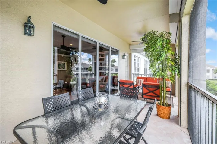 Covered outdoor dining with lake breezes.