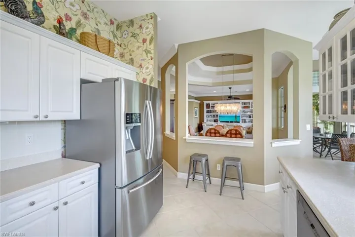 View of living area from kitchen.