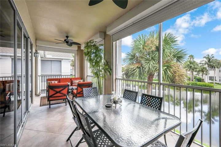 Extended screened area perfect for entertaining.