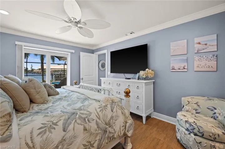 Master/ Primary Bedroom Suite with patio door to the pool.