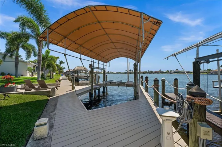 Boat Lift and new Canopy with water and electric at the dock.