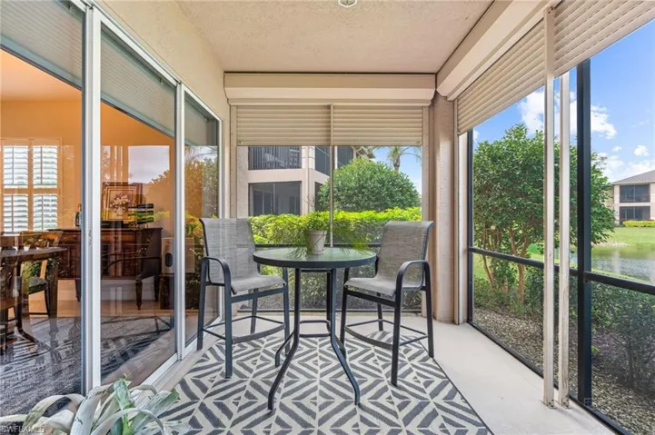 Screened lanai with water views and a wealth of natural light