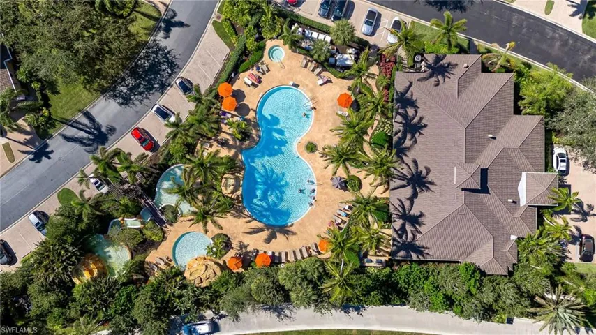Aerial view of Regency Reserve clubhouse and pool areas