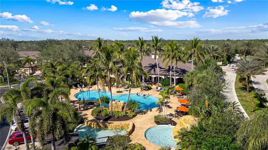 Aerial view of Regency Reserve clubhouse and pool areas
