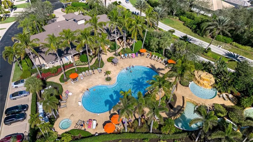 Aerial view of Regency Reserve clubhouse and pool areas