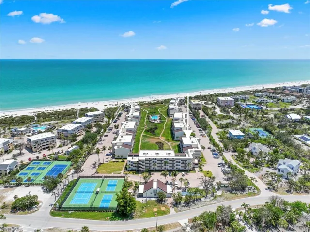 Aerial view of expansive coastline