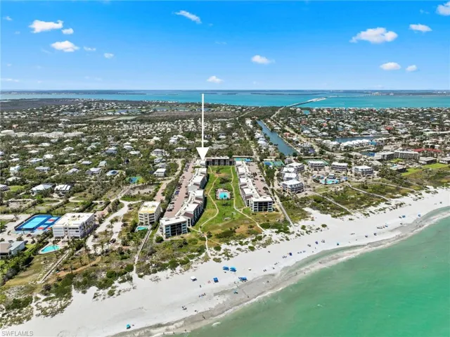 Aerial view of expansive coastline