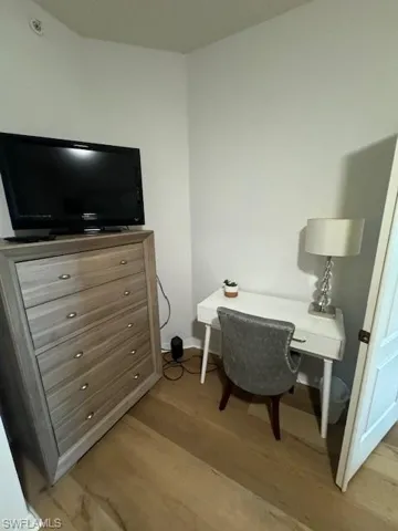 Office featuring light wood finished floors and baseboards