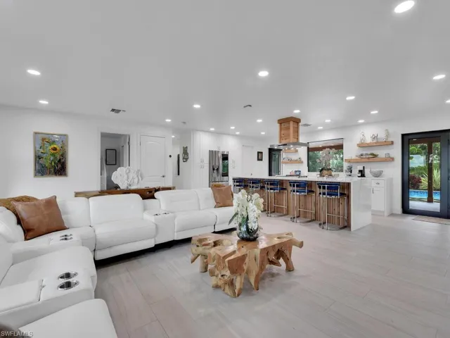 Living room featuring light wood-type flooring