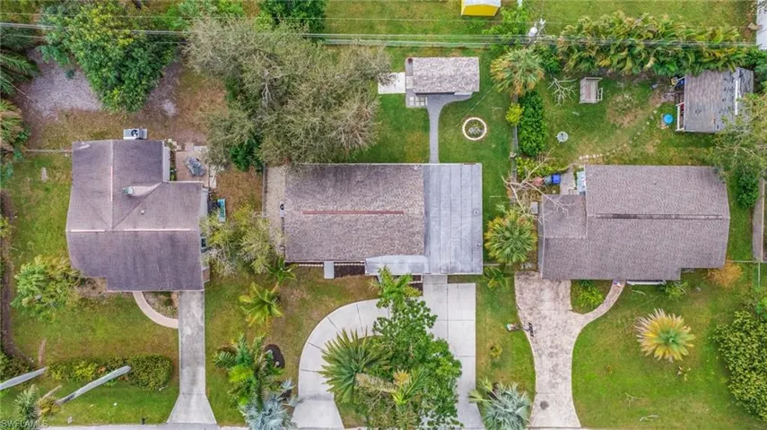 Birds eye view of property