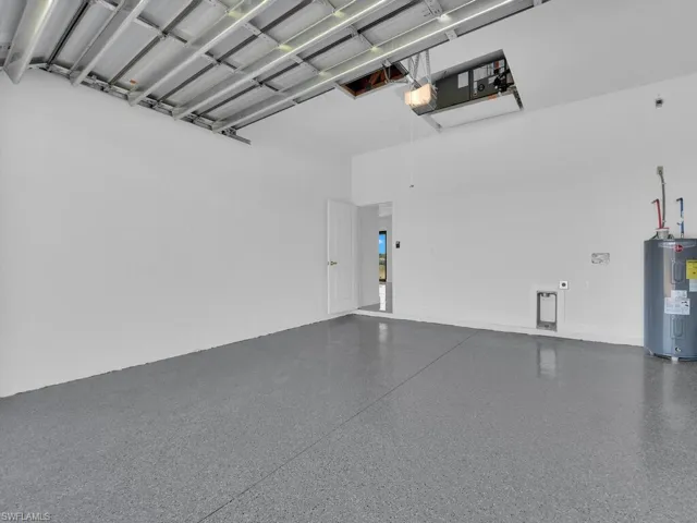 Garage with electric water heater