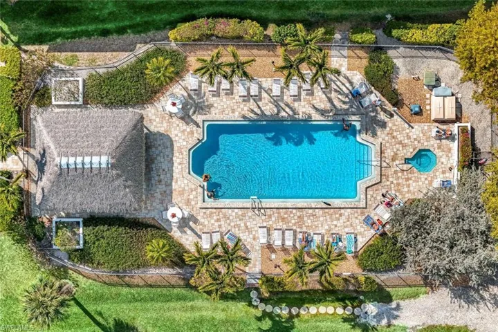 Aerial of Pool and Chickee hut