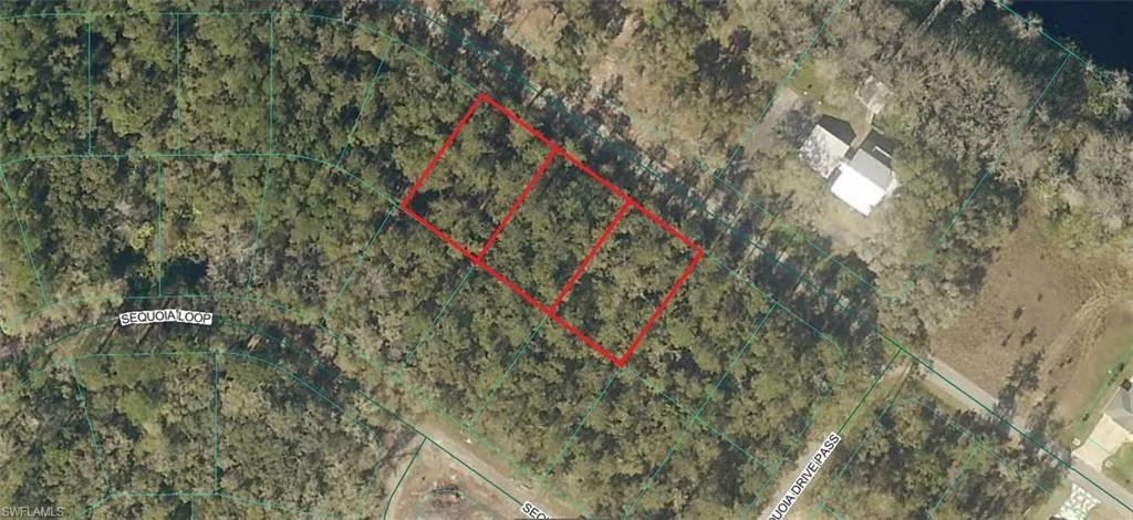 Aerial Map. Displaying the property boundaries and surrounding geographical features