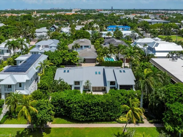 Aerial view of residential area