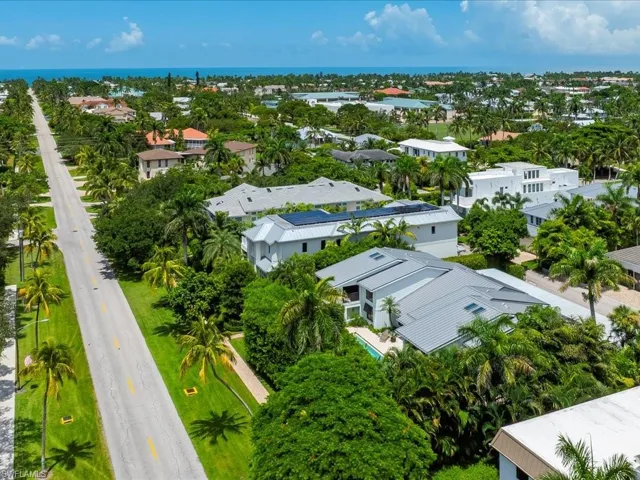 Aerial view of residential area