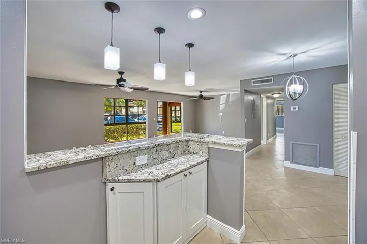 View from kitchen to living/dining room