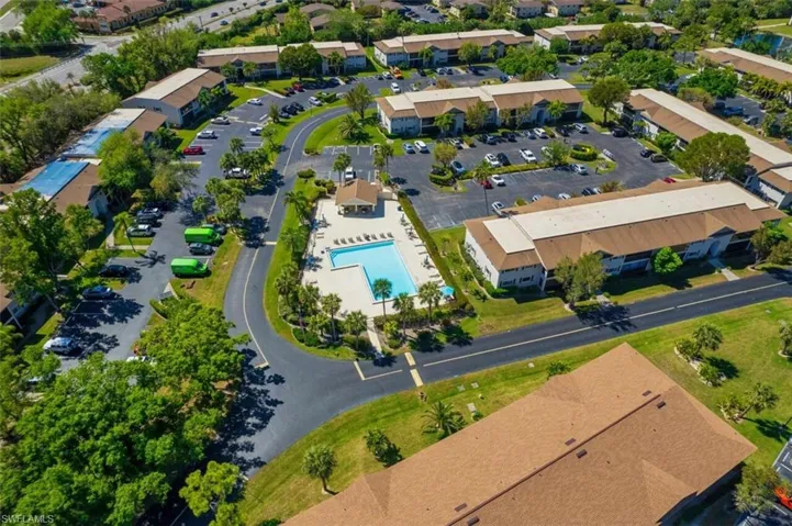 Aerial view with of pool and community