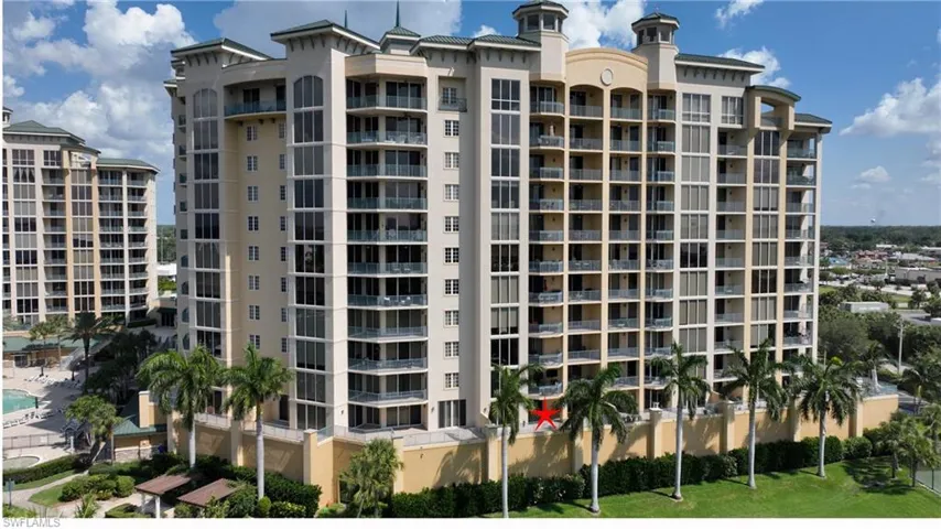 View of property from the South, note RED Star indicates 303 balcony