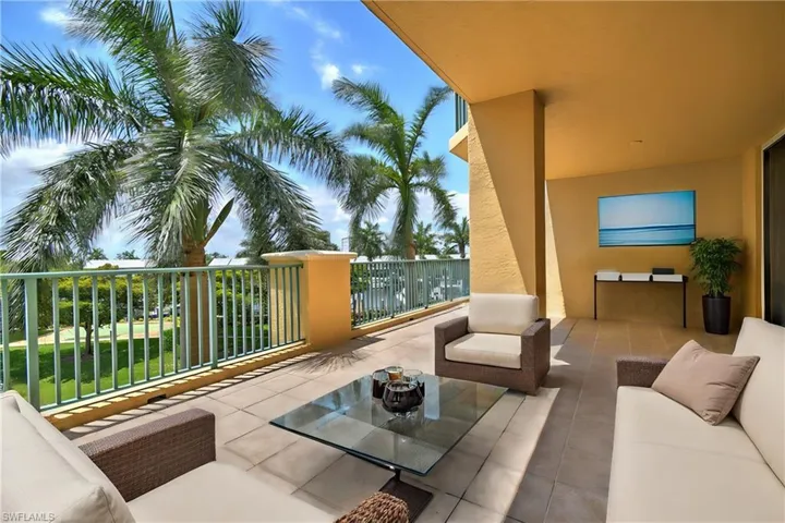 View of patio / terrace with an outdoor living space and a balcony
