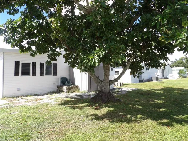 Side view of the back of the home