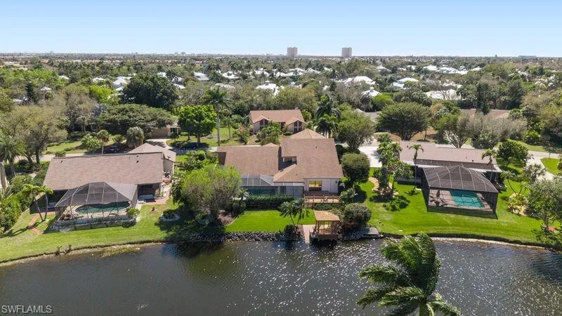 Drone / aerial view of a large body of water