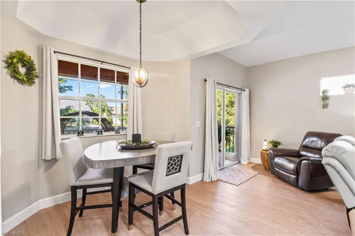 The dining area flows perfectly from the kitchen and into the living space, keeping everyone connected.