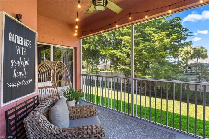 Private screened lanai with lush tropical views—your own peaceful retreat.