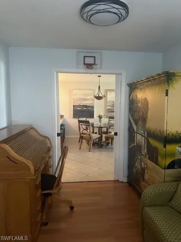 Dining space with light wood finished floors