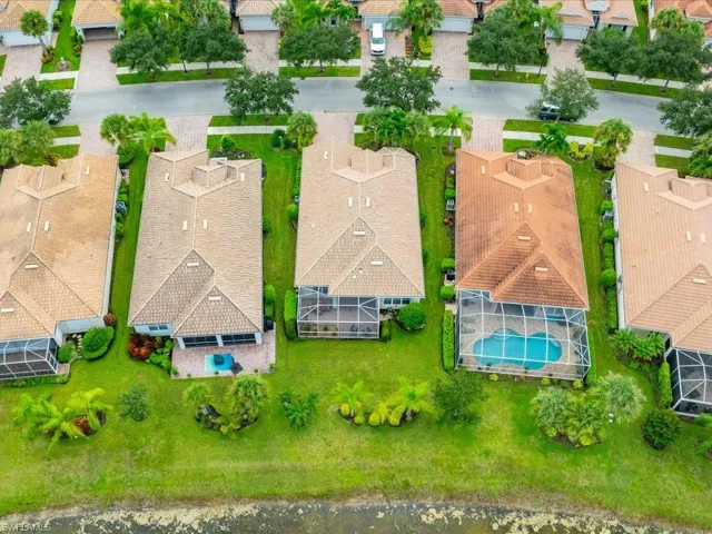 Drone view of property