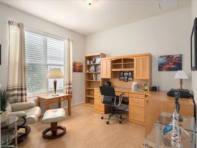 Office featuring light hardwood / wood-style flooring