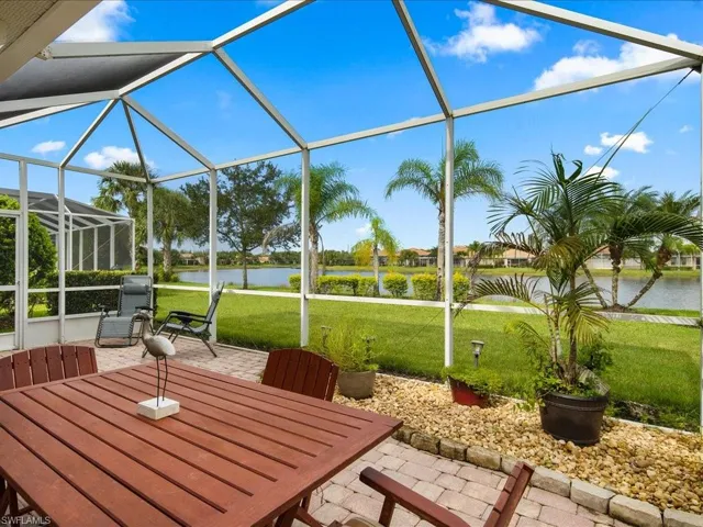 Screened Lanai featuring a water view