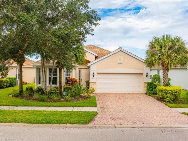View of front of home with a garage