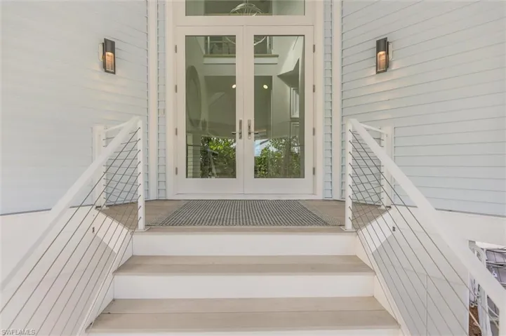 Stairs with french doors