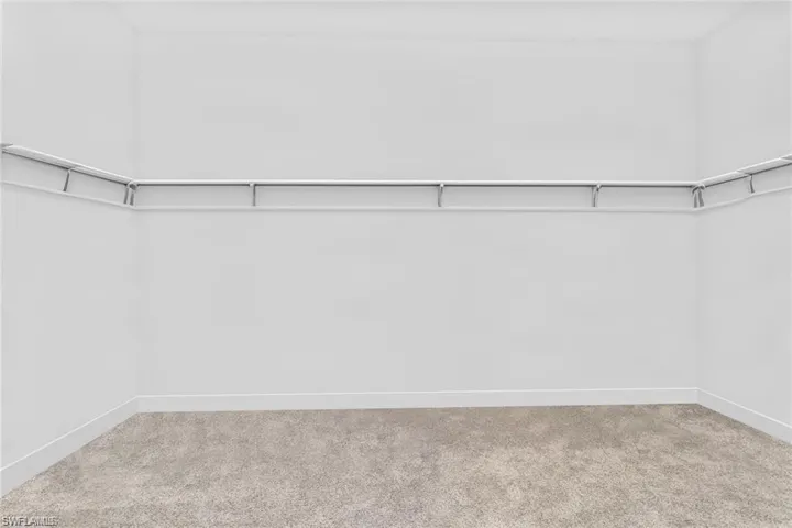 Spacious closet with carpet