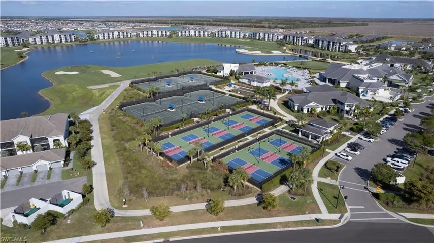 Aerial view of The National's amenities and golf.
