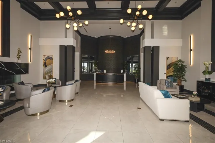 The National's Clubhouse entrance and sitting area.