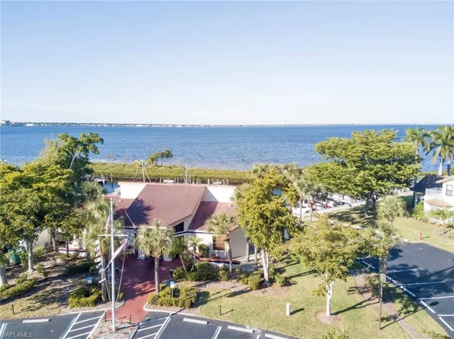 Drone / aerial view of a nearby body of water