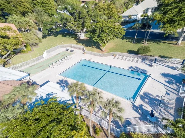 Aerial view of a pool area