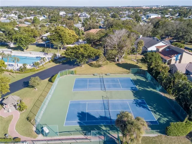 Aerial perspective of suburban area