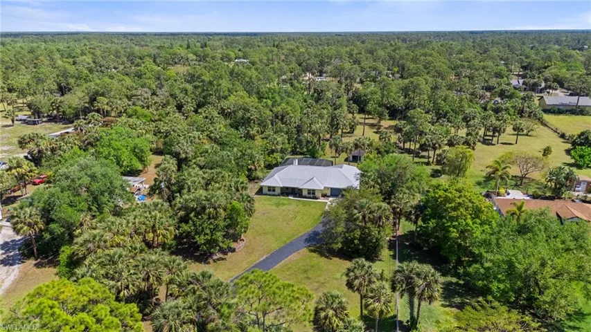 Bird's eye view with a view of trees
